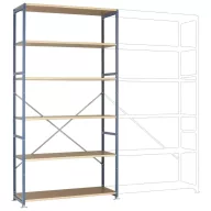   Manuflex RP1328.5012 Polc alapmodul 140 kg (Sz x Ma x Mé) 1.22 x 2.5 x 60 m Acél Porbevonatos Élénk kék Fa padló