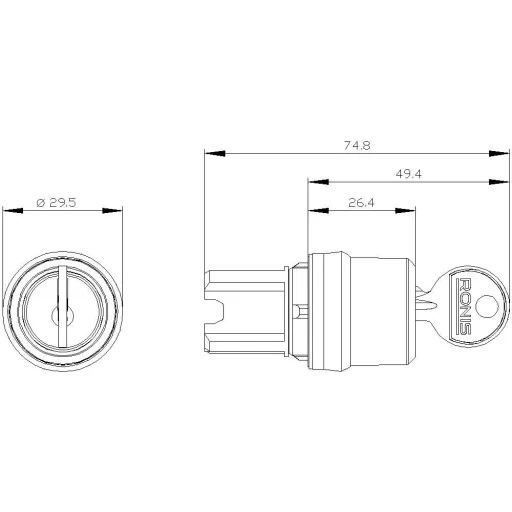 Siemens 3SU10504CL010AA0 3SU1050-4CL01-0AA0 Kulcsos kapcsoló 2 x 45 ° IP66, IP67, IP69/IP69K 1 db