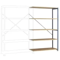   Manuflex RP1133.9006 Polc ráépíthető modul 200 kg (Sz x Ma x Mé) 1.22 x 2 x 1 m Acél Porbevonatos Alumínium ezüst Fa padló