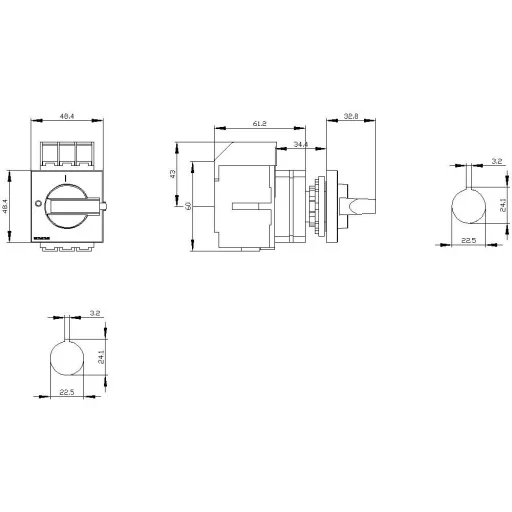 Megszakítók Fekete 3 pólusú 16 mm² 32 A 690 V/AC Siemens 3LD32500TK11