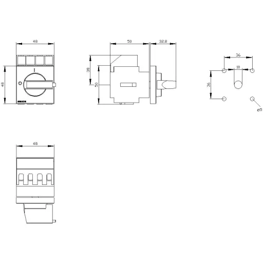Piros, Sárga 3 pólusú 6 mm² 16 A 690 V/AC Siemens 3LD20220TK13