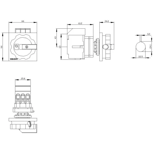Megszakítók Piros, Sárga 3 pólusú 16 mm² 40 A 690 V/AC Siemens 3LD33540TK53