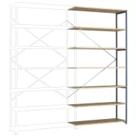   Manuflex RP1742.6011 Polc ráépíthető modul 100 kg (Sz x Ma x Mé) 1.47 x 3 x 50 m Acél Porbevonatos Rezedazöld Fa padló