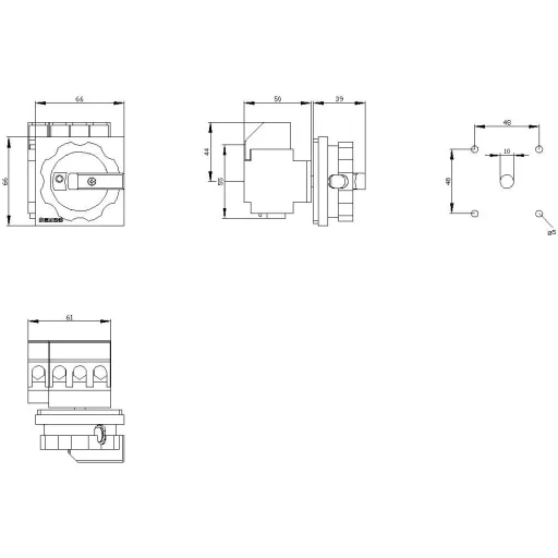 Megszakítók Piros, Sárga 4 pólusú 16 mm² 25 A 690 V/AC Siemens 3LD21031TL53