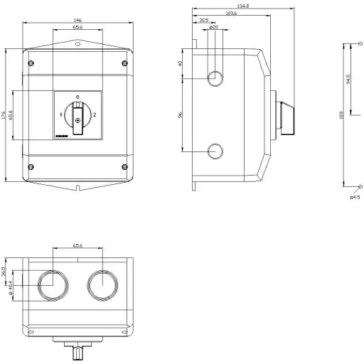 Megszakítók Fekete 3 pólusú 16 mm² 32 A 690 V/AC Siemens 3LD22657UB01