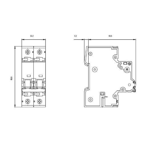 Siemens 5SY42017 5SY4201-7 Vezeték védőkapcsoló 1 A 230 V, 400 V