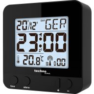   Techno Line WT235 sw Rádiójel vezérlésű Ébresztőóra Fekete Riasztási idők 1