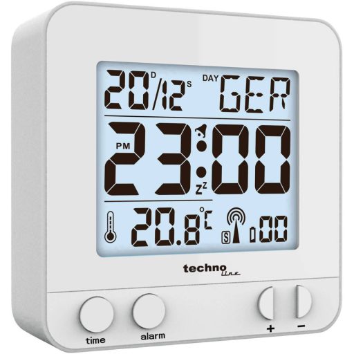 Techno Line WT235 si Rádiójel vezérlésű Ébresztőóra Ezüst Riasztási idők 1
