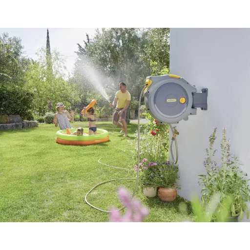 Hozelock Auto Reel 30 2403 0000 30 m 1 db Szürke, Sárga Kerti tömlő feltekercselő