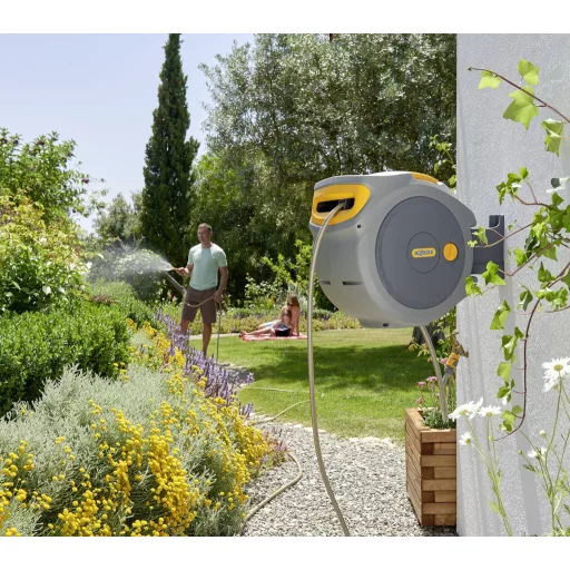 Hozelock Auto Reel 20 2401 0000 20 m 1 db Szürke, Sárga Kerti tömlő feltekercselő