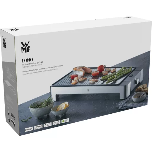 WMF 0415340011 Asztali grill Elektromos Manuális hőmérséklet beállítással Ezüst, Fekete