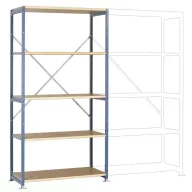   Manuflex RP1031.5012 Polc alapmodul 120 kg (Sz x Ma x Mé) 97 x 2 x 1 cm Acél Porbevonatos Élénk kék Fa padló