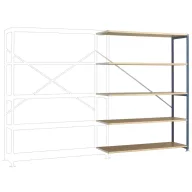   Manuflex RP1145.5021 Polc ráépíthető modul 160 kg (Sz x Ma x Mé) 1.47 x 2 x 1 m Acél Porbevonatos Vízkék Fa padló