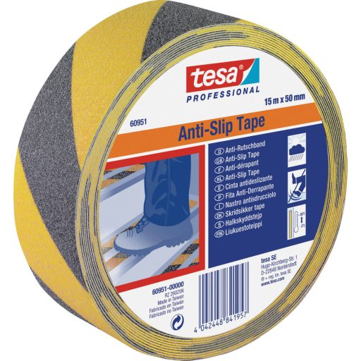 tesa 60951-00000-00 Csúszásmentesítő szalag tesa® Professional Fekete, Sárga (H x Sz) 15 m x 50 mm 1 db
