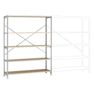   Manuflex RB2505 Polc alapmodul 160 kg (Sz x Ma x Mé) 1.47 x 2 x 1 m Acél Cinkezett Ónozott Fa padló