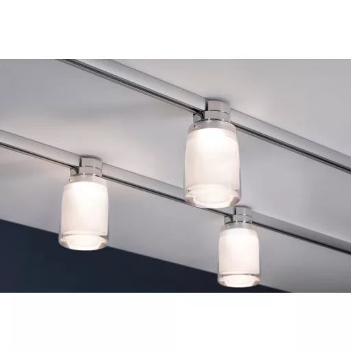 Paulmann Safira Nagyfeszültségű sínrendszer lámpa URail Fixen beépített LED-es 5.2 W LED Króm, Átlátszó, Selyem
