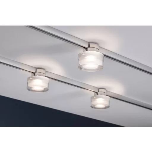 Paulmann Topa Dot Nagyfeszültségű sínrendszer lámpa URail Fixen beépített LED-es 4.9 W LED Króm, Átlátszó, Selyem