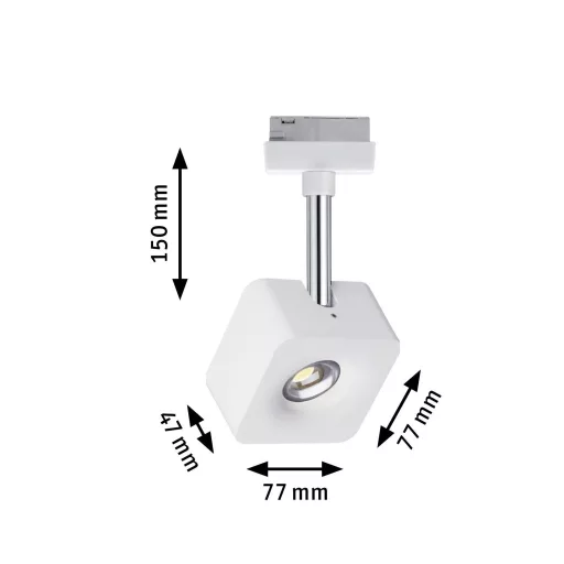 Paulmann Cube Nagyfeszültségű sínrendszer lámpa URail Fixen beépített LED-es 8 W LED Fehér, Króm