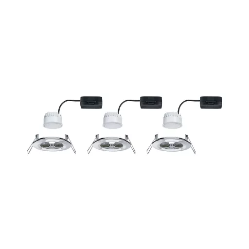 Fürdőszobai beépíthető lámpa 3 részes készlet LED LED 19.5 W IP44 Paulmann Nova Króm (fényes)