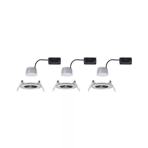 Fürdőszobai beépíthető lámpa 3 részes készlet LED LED 19.5 W IP44 Paulmann Nova Nemesacél (matt)