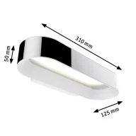   Paulmann Agena 70948 LED-es fürdőszobai fali lámpa 20 W Melegfehér Króm, Fehér (matt)