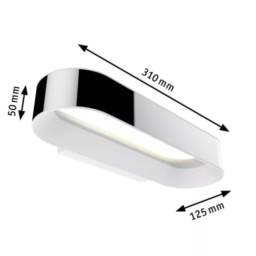 Paulmann Agena 70948 LED-es fürdőszobai fali lámpa 20 W Melegfehér Króm, Fehér (matt)