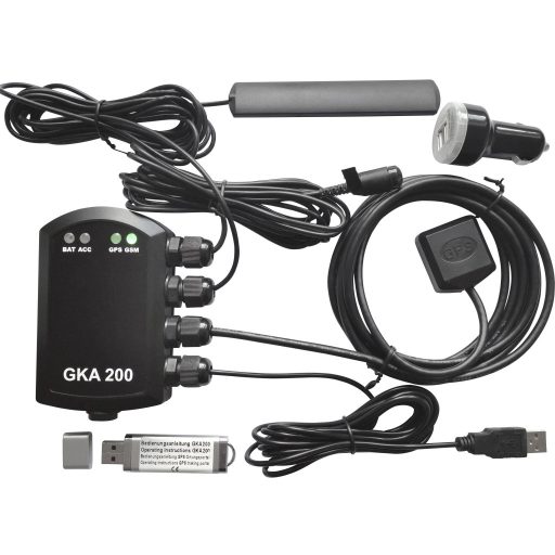 Renkforce GKA200 Autós riasztóberendezés Mobiltelefon kompatibilis, Jármű helymeghatározás, Rázkódás érzékelő, GPS-portál 12 V/DC, 24 V/DC Fekete