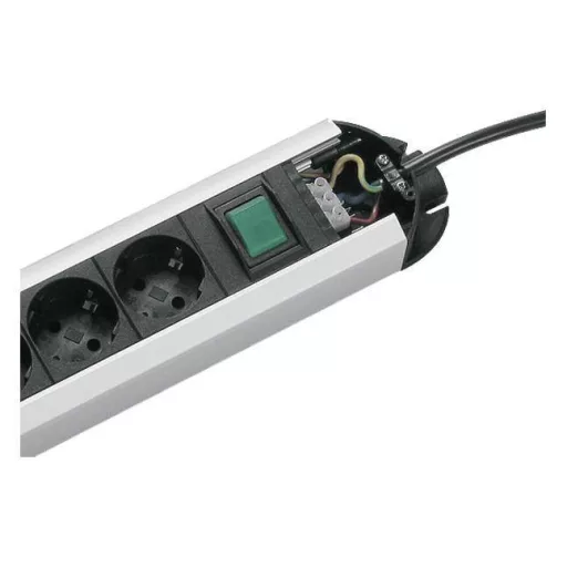 Bachmann 330.072 Elosztó kapcsolóval Alumínium, Fekete Védőérintkezős 1 db