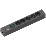   Bachmann 420.0013 Elosztó kapcsolóval Fekete Védőérintkezős 1 db