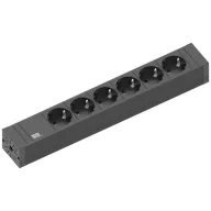   Bachmann 420.0018 Hálózati elosztó Fekete Védőérintkezős 1 db