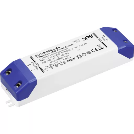 Self Electronics SLD30-600IL-ES LED meghajtó Állandó áramú 30 W 600 mA 25 - 50 V/DC Dimmelhető, Gyúlékony felületekre szerelhető, Túlterhelés elleni védelem,