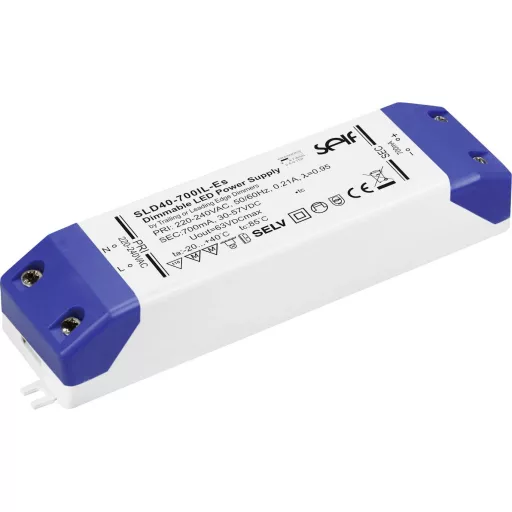 Self Electronics SLD30-600IL-ES LED meghajtó Állandó áramú 30 W 600 mA 25 - 50 V/DC Dimmelhető, Gyúlékony felületekre szerelhető, Túlterhelés elleni védelem,