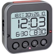   TFA Dostmann 60.2550.01 Rádiójel vezérlésű Ébresztőóra Fekete Riasztási idők 2 Nagy kijelző