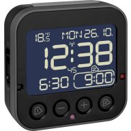   TFA Dostmann 60.2552.01 Rádiójel vezérlésű Ébresztőóra Fekete Riasztási idők 2 Nagy kijelző