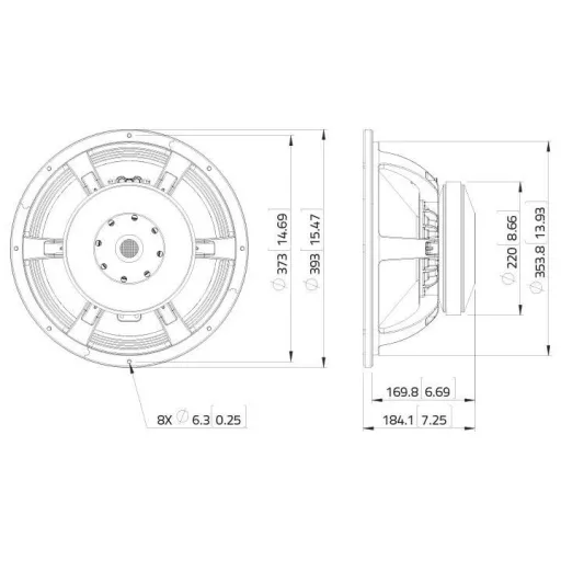 Lavoce WAF154.01 15 coll 38.1 cm Mélysugárzó 30 - 2500 Hz 1000 W 8 Ω