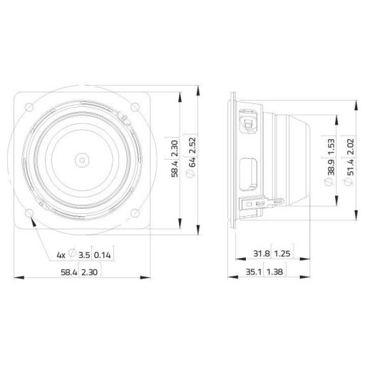 Lavoce FSN020.71F 2 coll 5 cm Szélessávú hangszóró 15 W 8 Ω