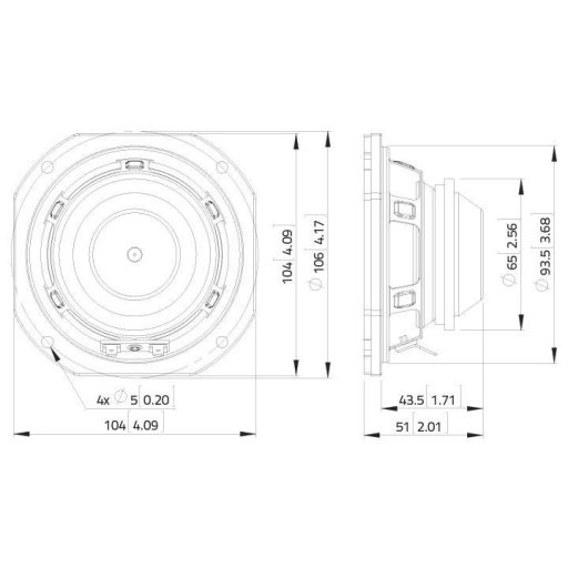 Lavoce FSN041.00 4 coll 10.16 cm Szélessávú hangszóró 40 W 8 Ω