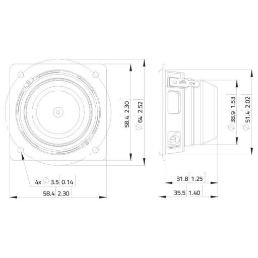 Lavoce FSN020.72 2 coll 5 cm Szélessávú hangszóró 15 W 8 Ω