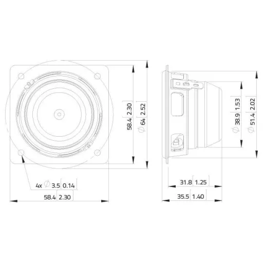 Lavoce FSN020.72 2 coll 5 cm Szélessávú hangszóró 15 W 8 Ω