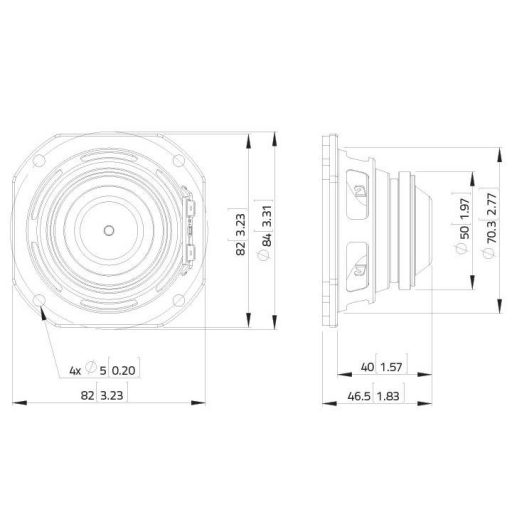 Lavoce FSN030.72 3 coll 8 cm Szélessávú hangszóró 30 W 8 Ω