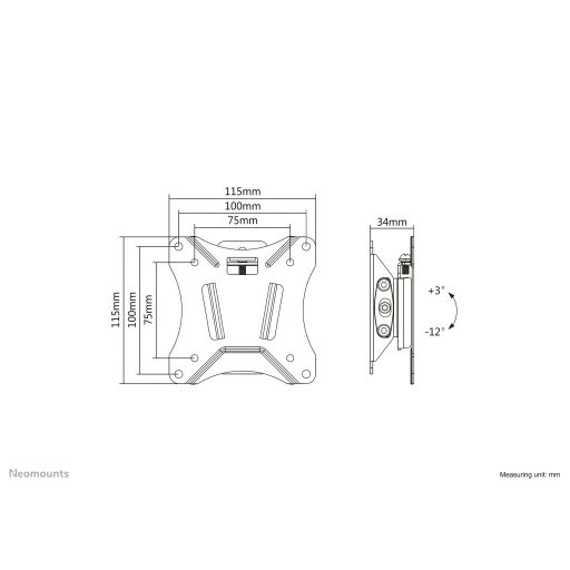 Neomounts NM-W60BLACK TV fali tartó 25,4 cm (10) - 76,2 cm (30) Merev