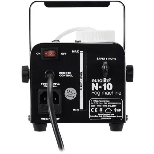Ködgép töltöttségiszint kijelzővel, vezetékes távirányítóval, Eurolite N-10 51701944