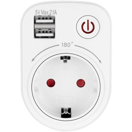 LEDmaxx 106649 Köztes dugalj USB-vel