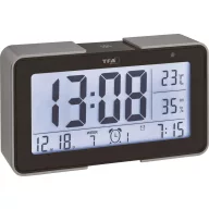   TFA Dostmann 60.2540.01 Rádiójel vezérlésű Ébresztőóra Fekete, Ezüst Riasztási idők 3