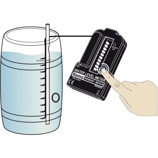Vízszintjelző, folyadék feltöltési szint jelző LED-es kijelzéssel Kemo M167N
