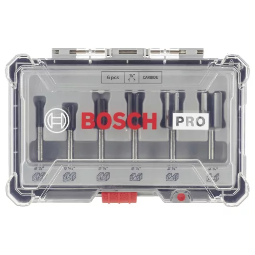 Bordázó maró készlet, 1/4 hüvelykes szár, 6 darab Bosch Accessories 2607017467