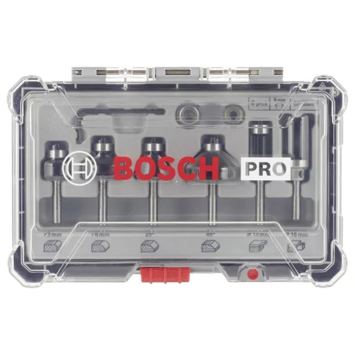 Perem- és élmaró szett, 6 mm-es szár, 6 db Bosch 2 607 017 468