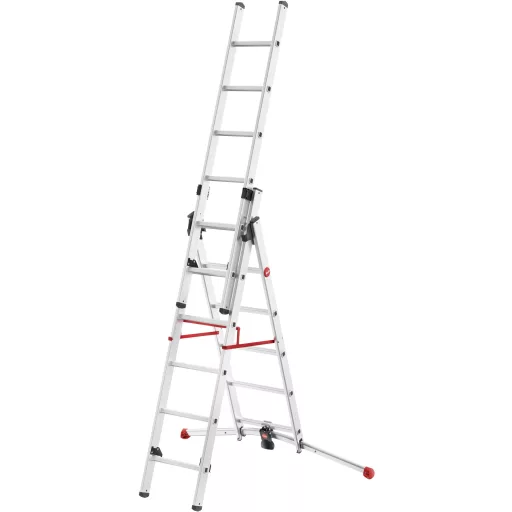 Hailo S100 ProfiLOT 9306-507 Alumínium Többcélú létra Munkamagasság (max.): 4.7 m Ezüst, Piros, Fekete EN 131 15.5 kg