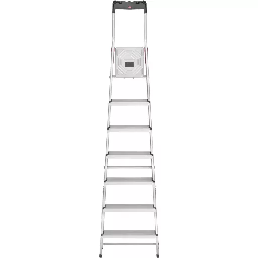 Hailo L60 StandardLine 8160-707 Alumínium Több fokos álló létra Szerszámtartóval Munkamagasság (max.): 3.25 m Ezüst, Piros, Fekete EN 131 6.8 kg
