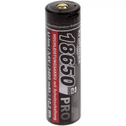 kraftmax Pro USB USB-C® akku 18650 Lítiumion 3.6 V 3400 mAh 1 db